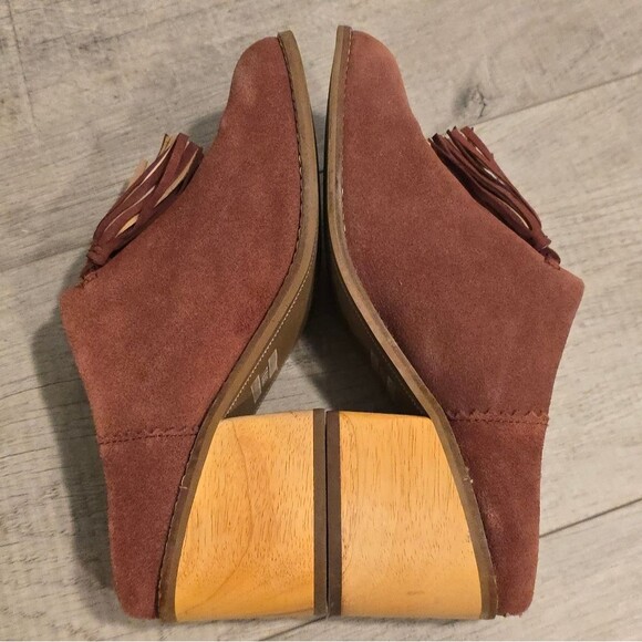 Toms Leila Mule Bootie 8 Muscat Burgundy Suede - Picture 4 of 9